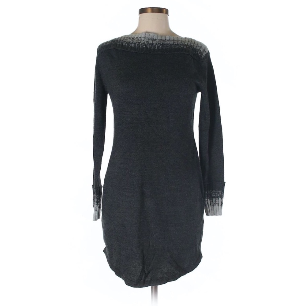NY&Co Gray Knit Long Sleeve Dress BodyCon Cotton Blend
